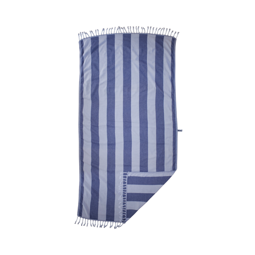 Blue Pinstripe Turkish Beach Towel